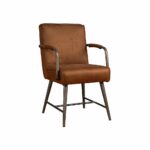 Tower Living Eetkamerstoel Belmonte met armleuningen Microvezel Cherokee 8 Cognac (2)