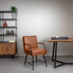 Tower Living Eetkamerstoel Belmonte Met Armleuningen Microvezel Cherokee 8 Cognac Sfeerfoto (2)