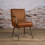 Tower Living Eetkamerstoel Belmonte met armleuningen Microvezel Cherokee 8 Cognac