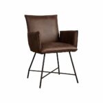 Tower Living Eetkamerstoel Trofa met armleuningen Stof Amazon 8 Brown (2)