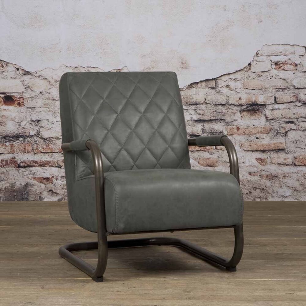 Tower Living Fauteuil Civo Leer Bull Anthracite