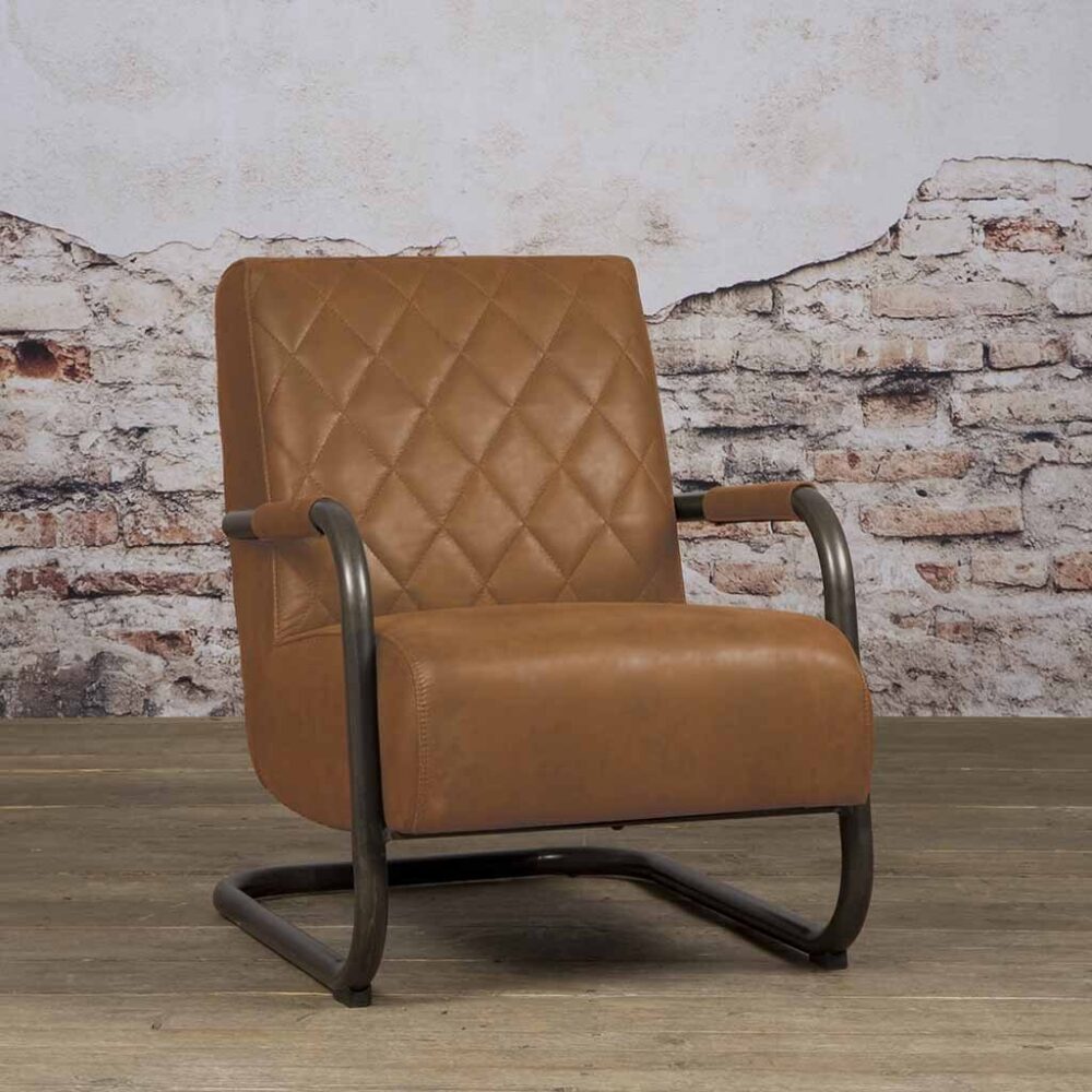 Tower Living Fauteuil Civo Leer Bull Cognac