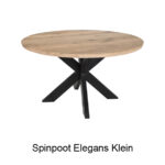 Eettafel rustiek eiken rond met Spinpoot Elegans Klein