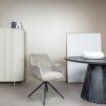 Tower Living Eetkamerstoel Fondo Swivel Met Stof Mona 120 Taupe