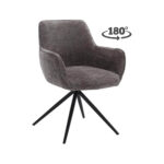 Tower Living Eetkamerstoel Fondo Swivel Met Stof Mona 464 Cement Grey