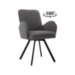 Tower Living Eetkamerstoel Livo Swivel Met Stof Ascot 5 Anthracite