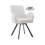 Tower Living Eetkamerstoel Livo Swivel Met Stof Ascot 1 White