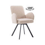 Tower Living Eetkamerstoel Livo Swivel Met Stof Ascot 12 Beige