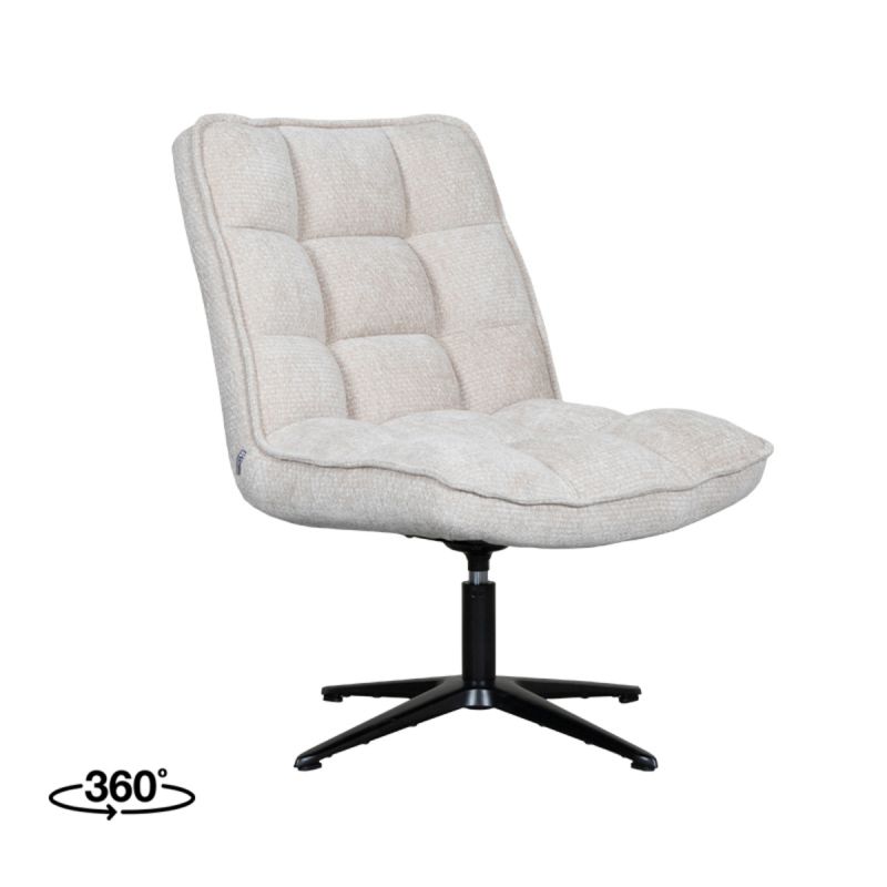 LABEL51 Draaifauteuil Vince 63x74x91 Cm Naturel Elite