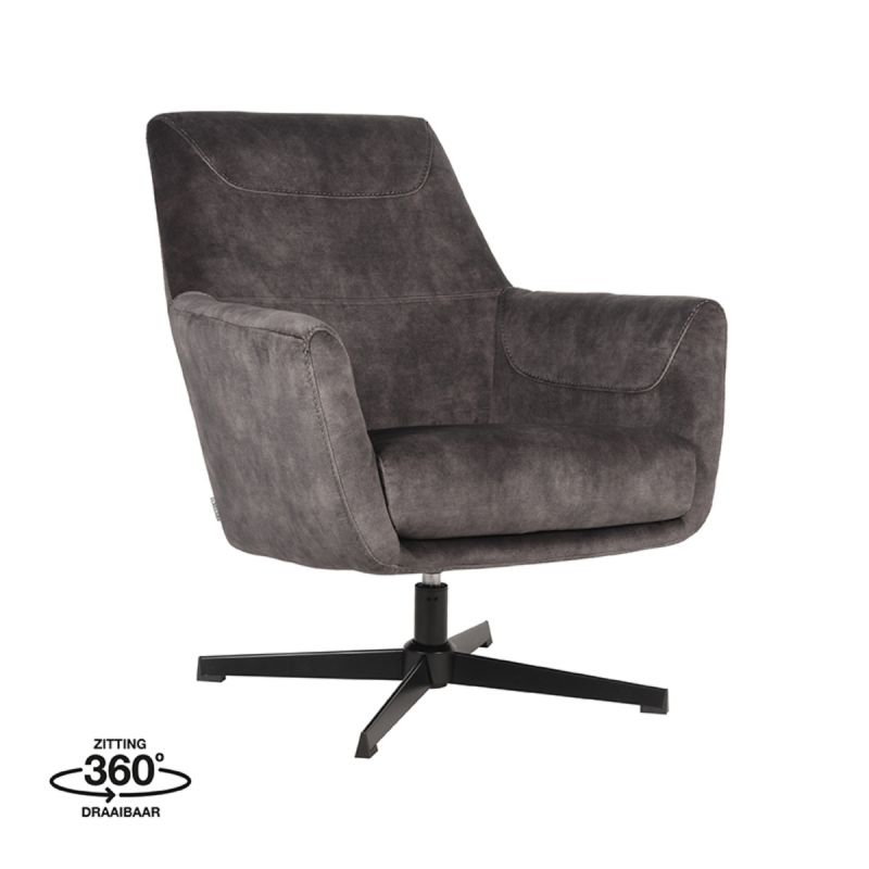 LABEL51 Fauteuil Toby Stof Adore Antracite 68 (2)