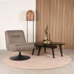 LABEL51 Fauteuil Eli 64x74x77 Cm Taupe Micro Suede Setting