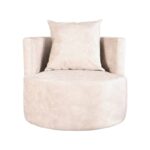 LABEL51 Fauteuil Evy 90cm Naturel Velours Voorkant 1.jpg