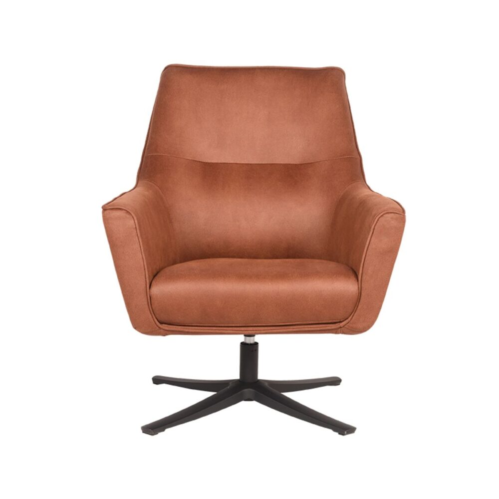 LABEL51 Fauteuil Tod Cognac Microvezel 76x75x90 cm Voorkant.jpg