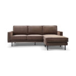 Tower Living Loungebank Derby 2,5 zits+chaise loinge Stof Lara 005 pale brown Rechts