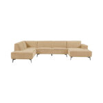 Loungebank + Ottoman Leeds 2.5 zits met Stof City 120 beige Links