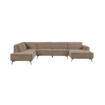 Loungebank + Ottoman Leeds 2.5 zits met Stof City 453 moss grey Links