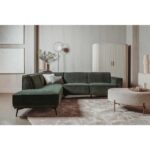 Tower Living Loungebank Ottoman Leeds 2,5 zits +ottoman Stof City 355 bottle green Links