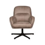 LABEL51 Draaifauteuil Moss 70x77x90 Cm Taupe Micro Suede Voorkant