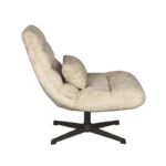 LABEL51 Draaifauteuil Nox 77x62x53 Cm Beige Elegance Zijkant