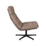 LABEL51 Relaxfauteuil Alvar 53x57x83 Cm Taupe Micro Suede Zijkant