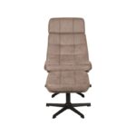 LABEL51 Relaxfauteuil Alvar Ottomane 53x57x83 Cm Taupe Micro Suede Voorkant v2