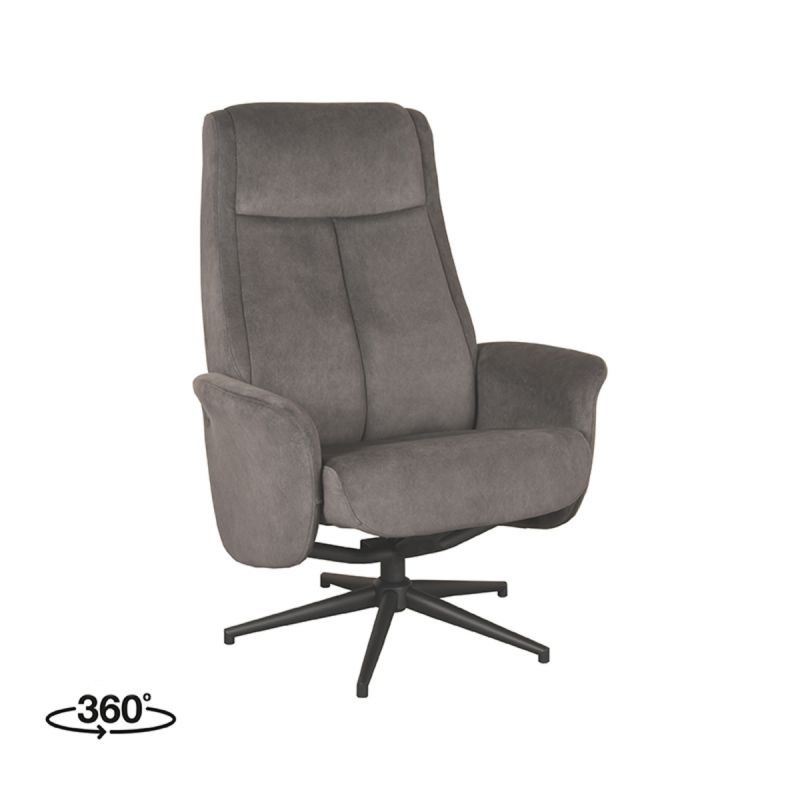 LABEL51 Relaxfauteuil Bergen 77x76x105 Cm Antraciet Cosmo Perspectief v2 360