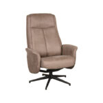 LABEL51 Relaxfauteuil Bergen 77x76x105 Cm Taupe Micro Suede Perspectief 360