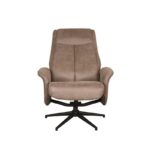 LABEL51 Relaxfauteuil Bergen 77x76x105 Cm Taupe Micro Suede Voorkant2 v2