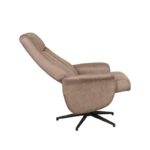 LABEL51 Relaxfauteuil Bergen 77x76x105 Cm Taupe Micro Suede Zijkant2 v2