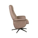 LABEL51 Relaxfauteuil Bergen 77x76x105 Cm Taupe Micro Suede Zijkant v2