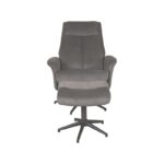 LABEL51 Relaxfauteuil Bergen Ottomane 77x76x105 Cm Antraciet Cosmo Voorkant v2