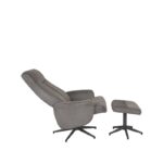 LABEL51 Relaxfauteuil Bergen Ottomane 77x76x105 Cm Antraciet Cosmo Zijkant2 v2