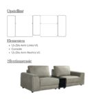 LABEL51 Bank Tivoli 3 Zits 236 Cm + Console Microvezel Dalton Taupe 5 Opstelling