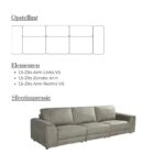 LABEL51 Bank Tivoli 4 Zits 228 Cm Microvezel Dalton Taupe 5 Opstelling