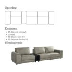 LABEL51 Bank Tivoli 4 Zits + Console 344 Cm Microvezel Dalton Taupe 5 Opstelling