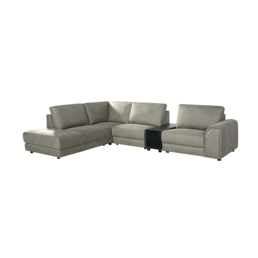 LABEL51 Loungebank Ottoman Tivoli + Console 330x235 Cm Microvezel Dalton Taupe 5 Links (2)