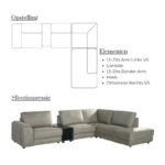 LABEL51 Loungebank Ottoman Tivoli + Console 330x235 Cm Microvezel Dalton Taupe 5 Rechts Opstelling