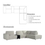 LABEL51 Loungebank Ottoman Tivoli + Console 330x235 Cm Stof Elite Natural 03 Links Opstelling