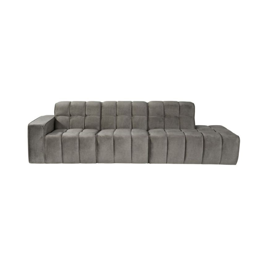 Loungebank Ottoman Valentino 3 Zits Stof Cosmo Taupe Vooraanzicht Links