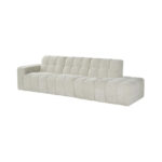 Loungebank Ottoman Valentino 3 Zits Stof Elite Natural 03 Vooraanzicht Schuin Links