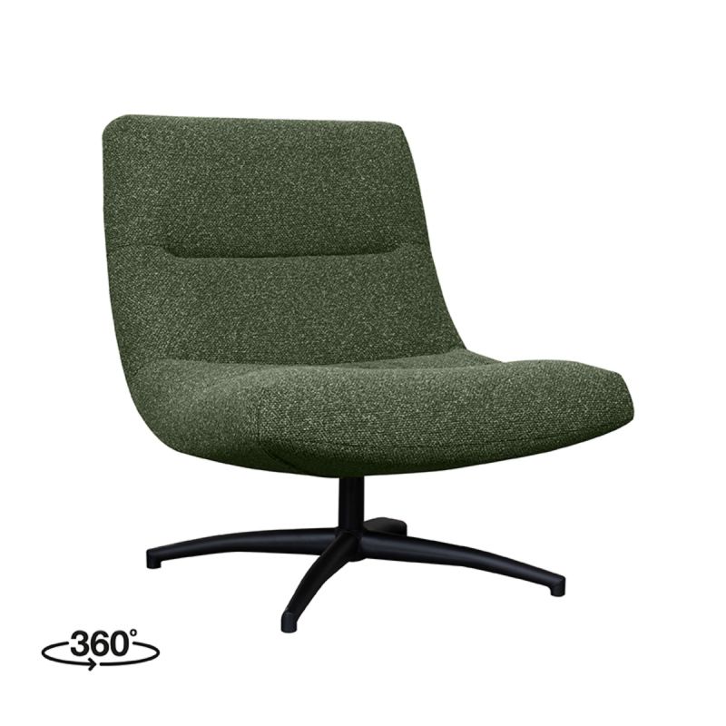 LABEL51 Draaifauteuil Calix 77x93x88 Cm Met Stof Forest Royal Boucle (1)